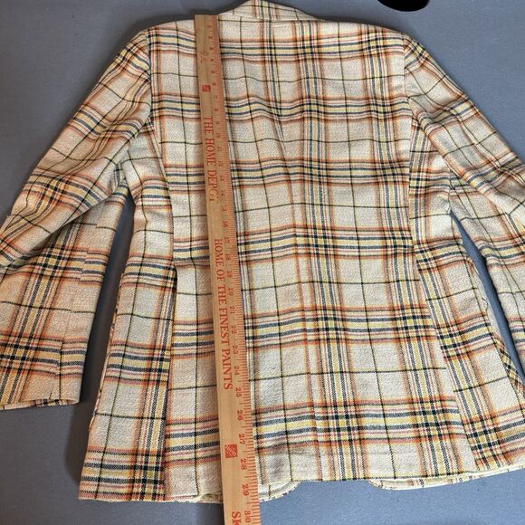 Vintage tailored clothing by H.I.S plaid blazer mens 1970s size 36R - Picture 6 of 11